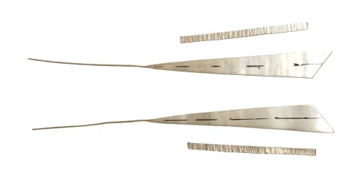 Judy Larson's Designer Stick Earrings Remodel - , Contemporary Wire Jewelry, Cutting, Cutting Tool, Cutters, Butane Torch, Soldering, Solder, sanding, filing, polishing, a line drawn down the center of the earring drop 